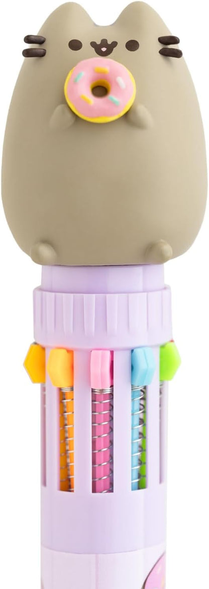 Grupo Erik - Stylo 10 couleurs en 1 Pusheen | Stylo Bille Rétractable Original | Fournitures Scolaires, Cadeau Enfant, Rentrée Scolaire, Fournitures Kawaii