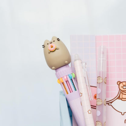 Grupo Erik - Stylo 10 couleurs en 1 Pusheen | Stylo Bille Rétractable Original | Fournitures Scolaires, Cadeau Enfant, Rentrée Scolaire, Fournitures Kawaii