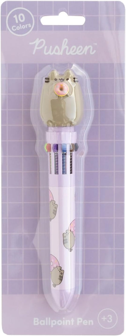 Grupo Erik - Stylo 10 couleurs en 1 Pusheen | Stylo Bille Rétractable Original | Fournitures Scolaires, Cadeau Enfant, Rentrée Scolaire, Fournitures Kawaii
