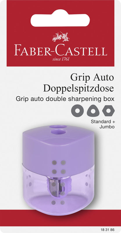 Faber-Castell 183186 - Blister Double Grip Pencil Sharpener - Pastel Violet