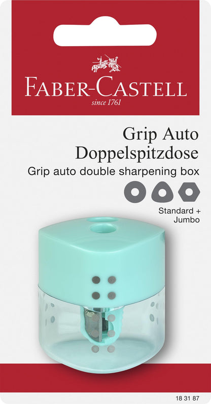 Faber-Castell 183187 - Blister Double Grip Pencil Sharpener - Pastel Green