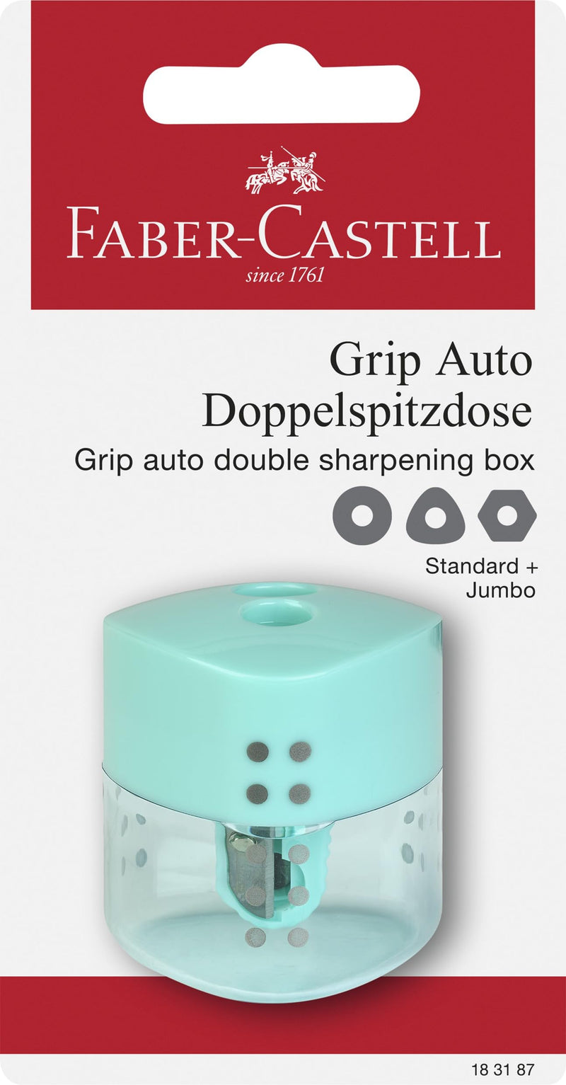 Faber-Castell 183187 - Blister Double Grip Pencil Sharpener - Pastel Green