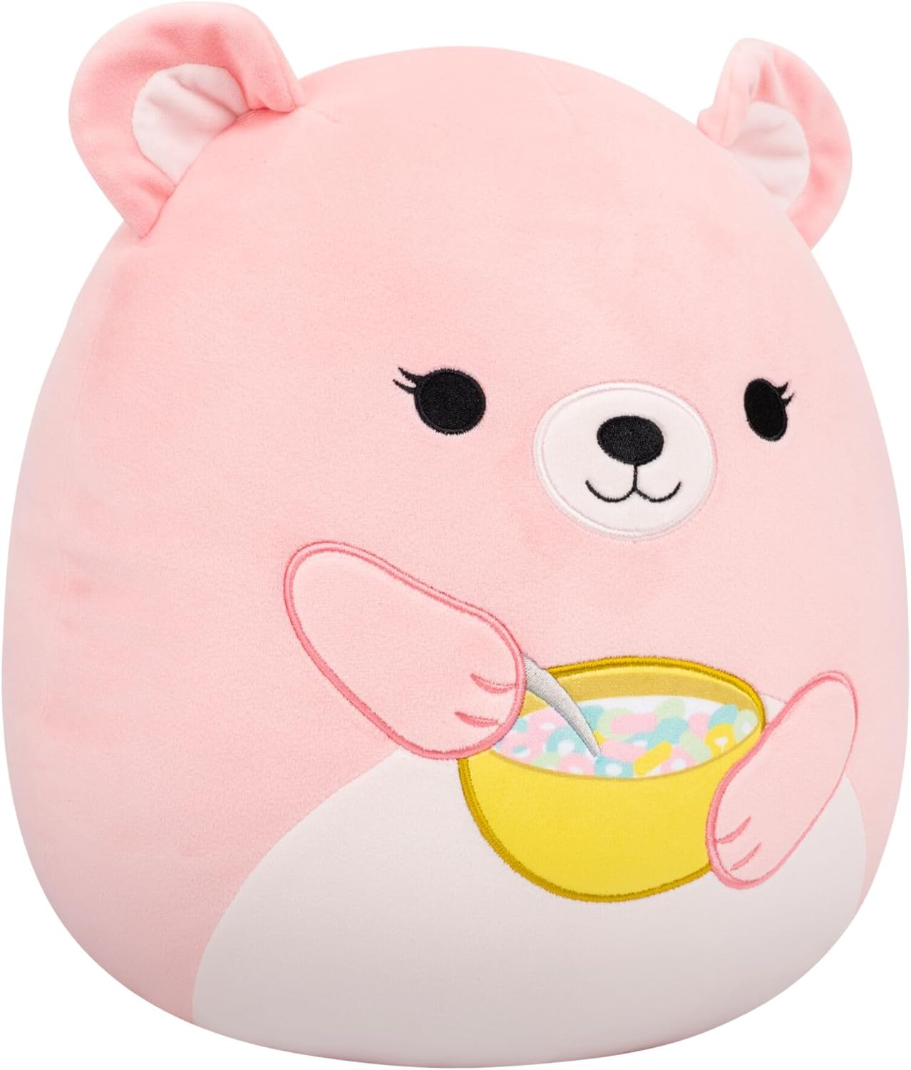 Squishmallows SQCR09490 - Hominy der Bär mit Müslischale 30 cm, offizielles Jazwares Plüsch, superweiches Kuscheltier