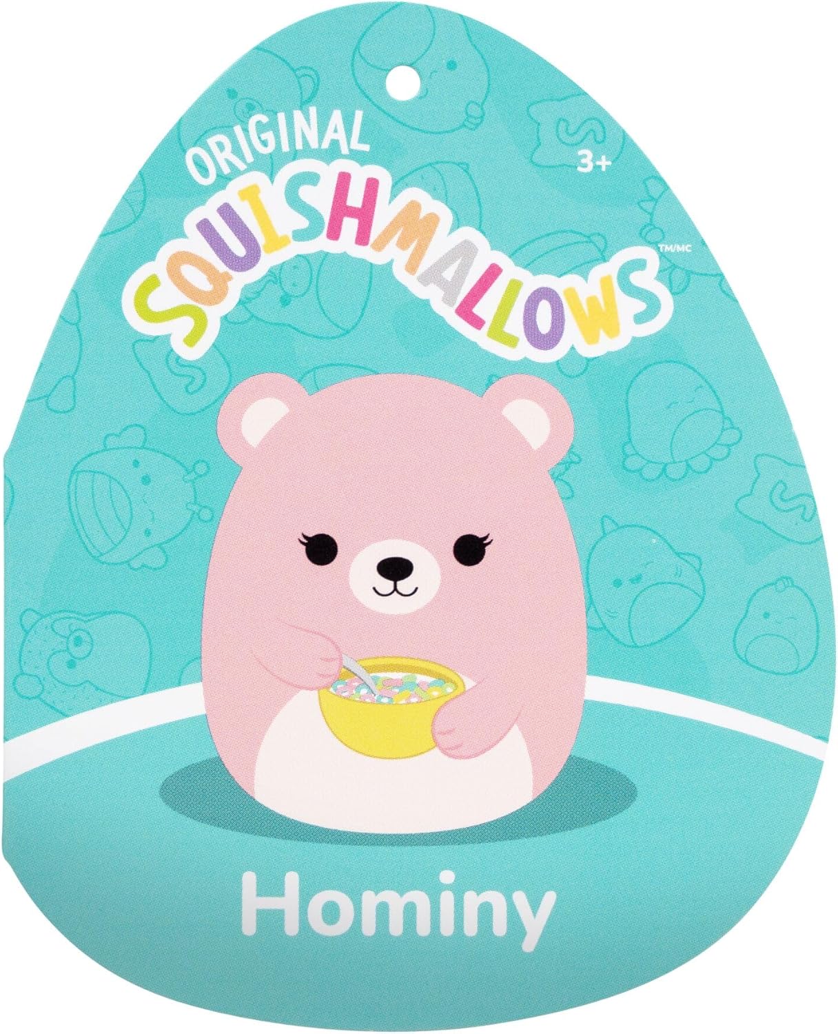 Squishmallows SQCR09490 - Hominy der Bär mit Müslischale 30 cm, offizielles Jazwares Plüsch, superweiches Kuscheltier