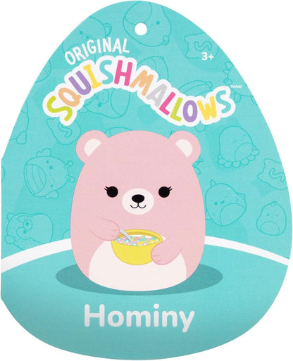 Squishmallows SQCR09490 - Hominy der Bär mit Müslischale 30 cm, offizielles Jazwares Plüsch, superweiches Kuscheltier