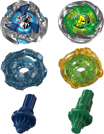 Beyblade X Circle Ghost 4-60LR UX & Hack Viking 4-55O UX Takara Tomy Dual Pack Set with 2 Right-Spinning Tops, Battling Tops Game Toys, Ages 8+