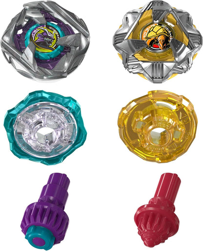 Beyblade X Calibur Samurai 6-70M BX & Obsidian Shell 3-85S BX Takara Tomy Dual Pack Set with 2 Right-Spinning Tops, Battling Tops Game Toys, Ages 8+