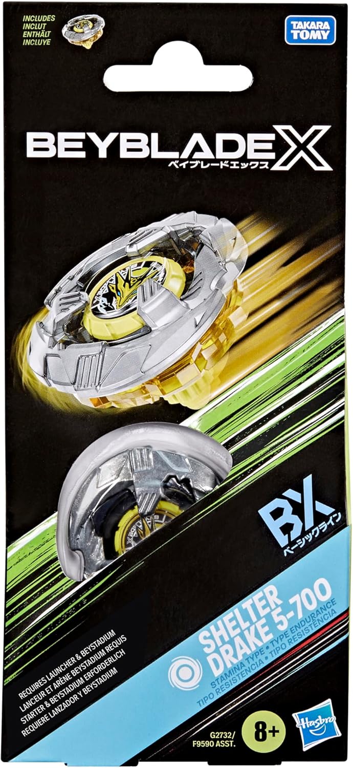 Beyblade X Shelter Drake 5-70O Booster Pack Set with Takara Tomy Stamina Type Top, Battling Tops Game Toys, Ages 8+