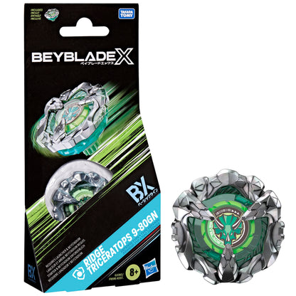 Beyblade X Ridge Triceratops 9-80GN Booster Pack Set with Takara Tomy Defense Type Top, Battling Tops Game Toys, Ages 8+
