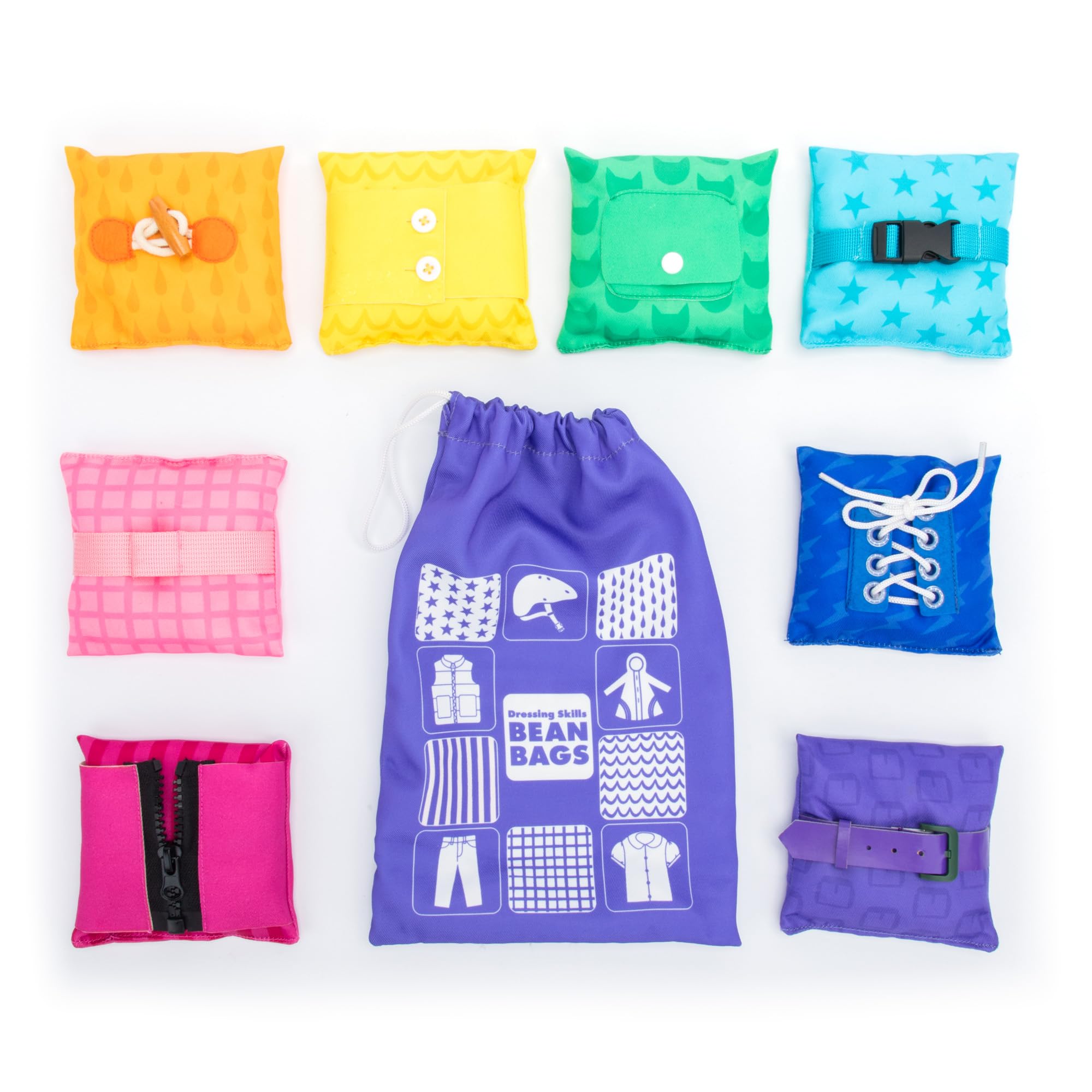 Learning Resources Dressing Skills Bean Bags, Montessori Spielzeug ab 3 Jahren, Feinmotorik Lernhilfe