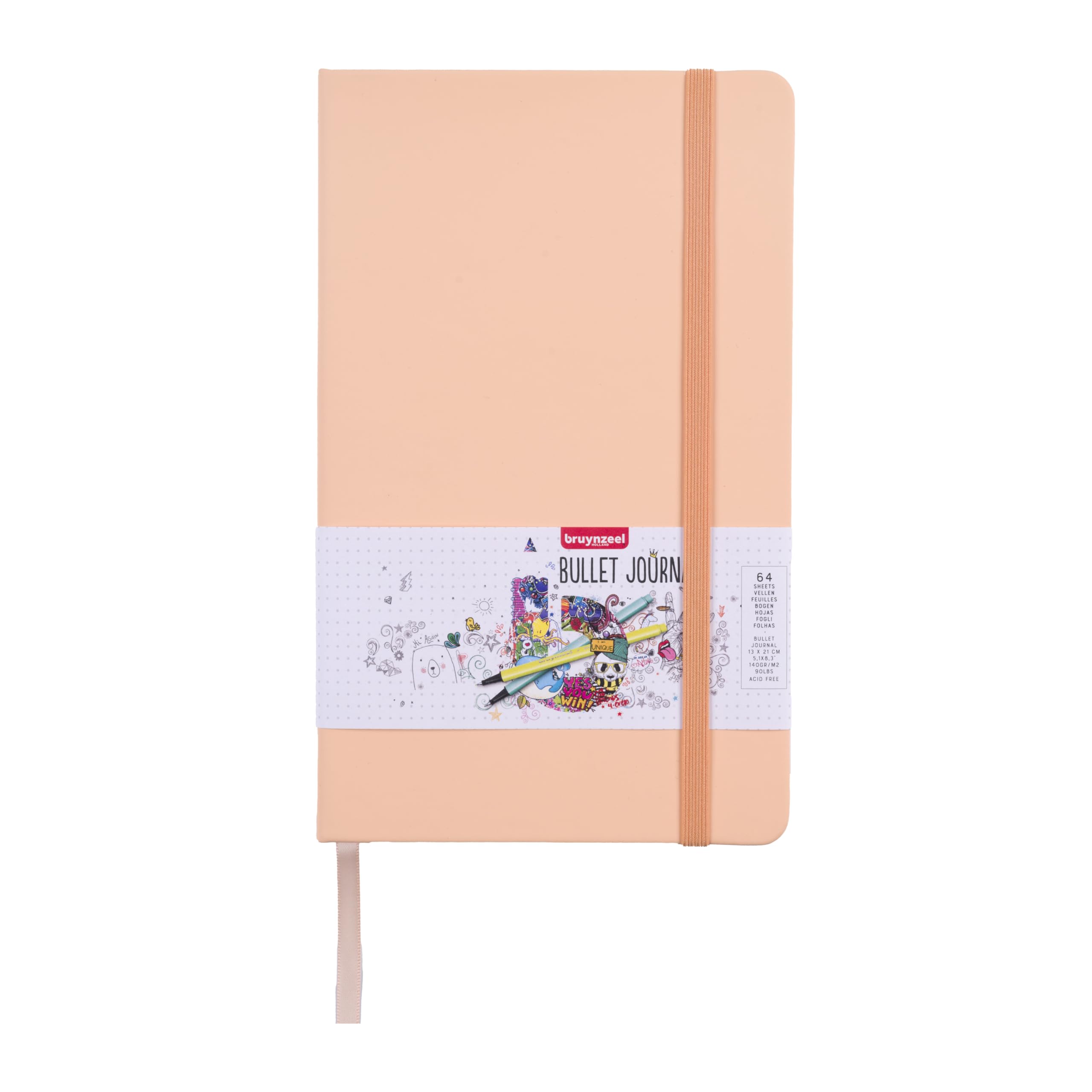 Bruynzeel - Bruynzeel Bullet Journal Perzik 13c21cm 140 G/M 64 Vellen