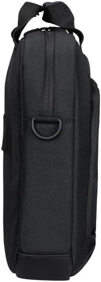 Targus 13–14 Inch Classic EcoSmart Laptop Briefcase – Slim Water-Resistant Laptop Bag with Padded Sleeve, Anti-Theft Zips, Shoulder Strap & Trolley Strap, Eco-Friendly Work Bag, Black (CN414GL
