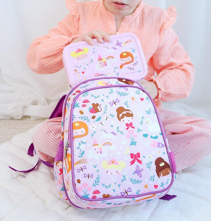 A Little Lovely Company - Bento Lunch Box: Princesses - Purple - 22 X 7 X 14.5 Cm