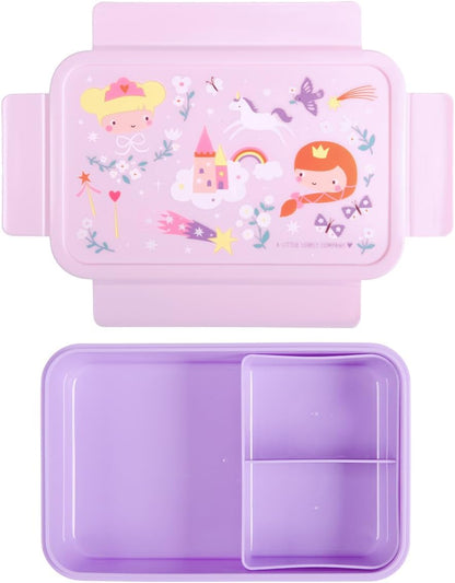 A Little Lovely Company - Bento Lunch Box: Princesses - Purple - 22 X 7 X 14.5 Cm