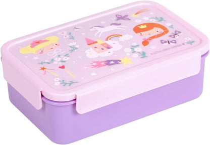 A Little Lovely Company - Bento Lunch Box: Princesses - Purple - 22 X 7 X 14.5 Cm