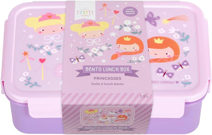 A Little Lovely Company - Bento Lunch Box: Princesses - Purple - 22 X 7 X 14.5 Cm
