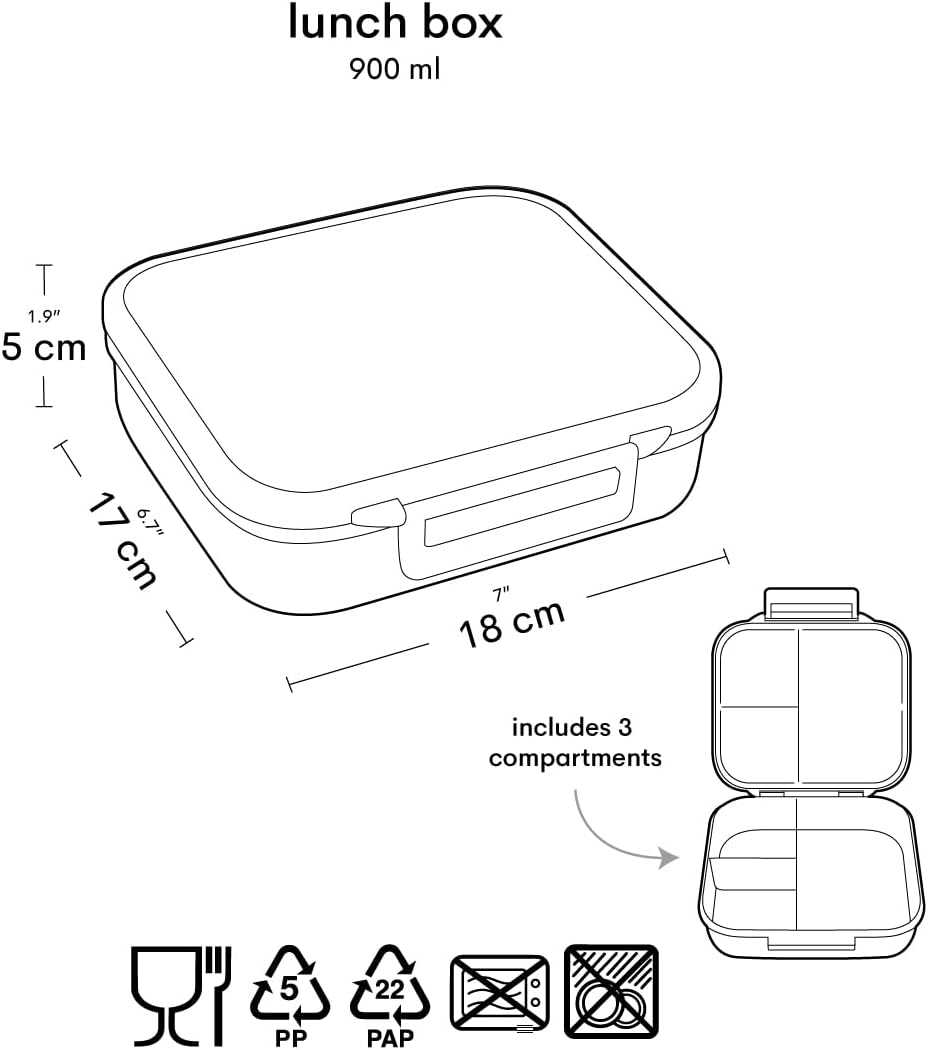 A Little Lovely Company - Bento Lunch Box - Robots - 22 X 7 X 14.5 Cm