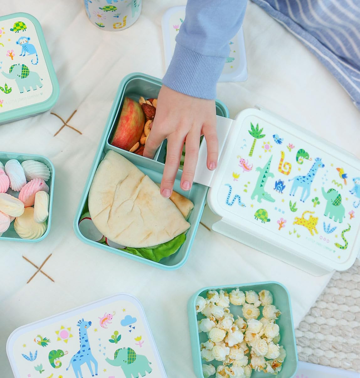 A Little Lovely Company - Bento Lunch Box - Jungle - 22 X 7 X 14.5 Cm