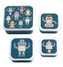 A Little Lovely Company Lunch & Snack Box Set, 4-delig, on the go, stapelbaar, diverse maten (Robots