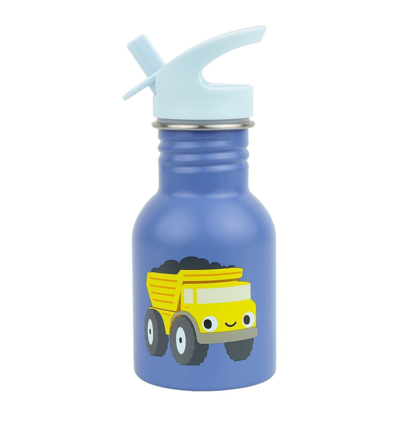 Drinkfles voor Kinderen, Roestvrij Staal, Lekvrij en Duurzaam, Ideaal voor Onderweg (Dump Truck