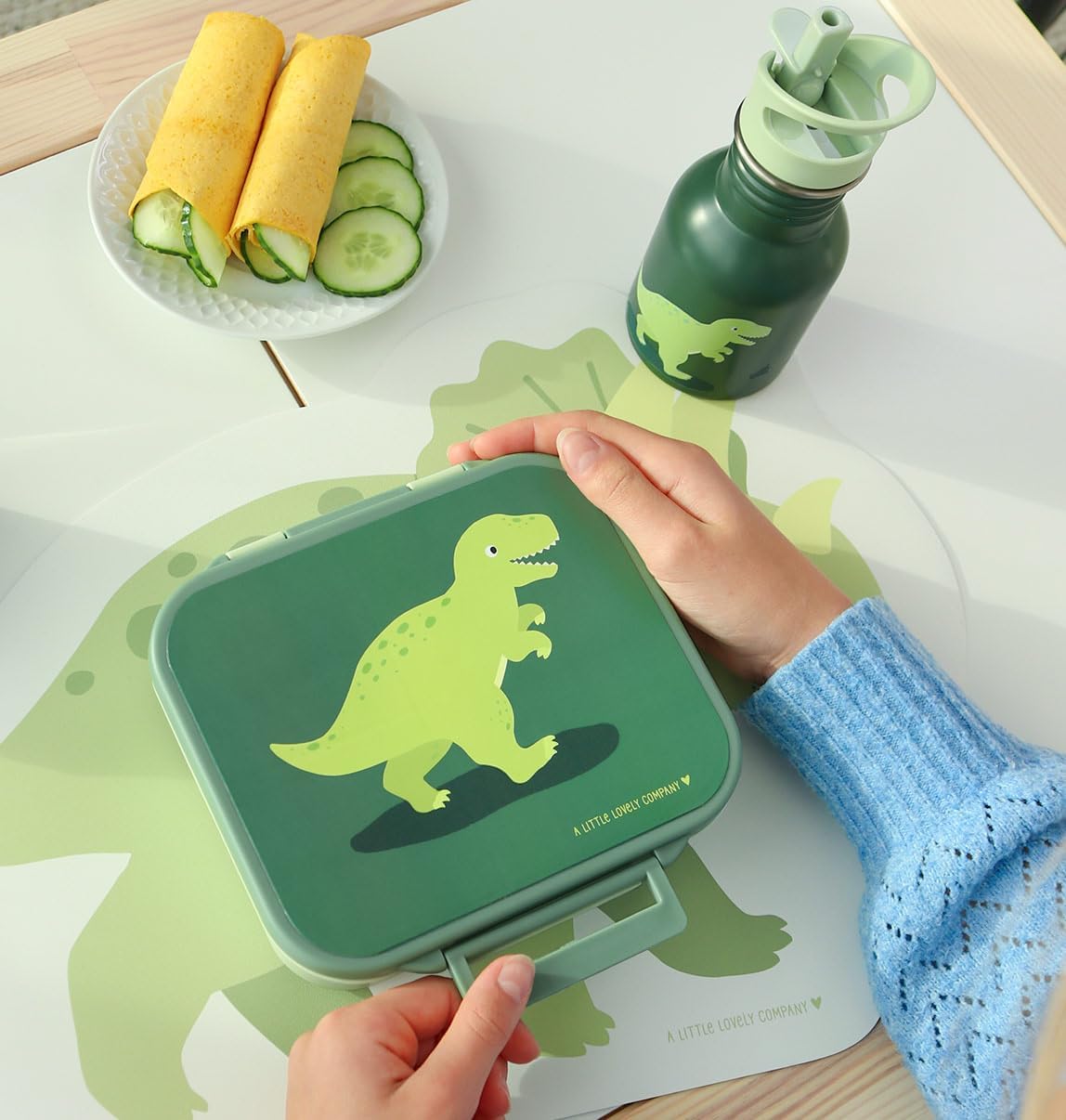 Drinkfles voor Kinderen, Roestvrij Staal, Lekvrij en Duurzaam, Ideaal voor Onderweg (Dinosaur
