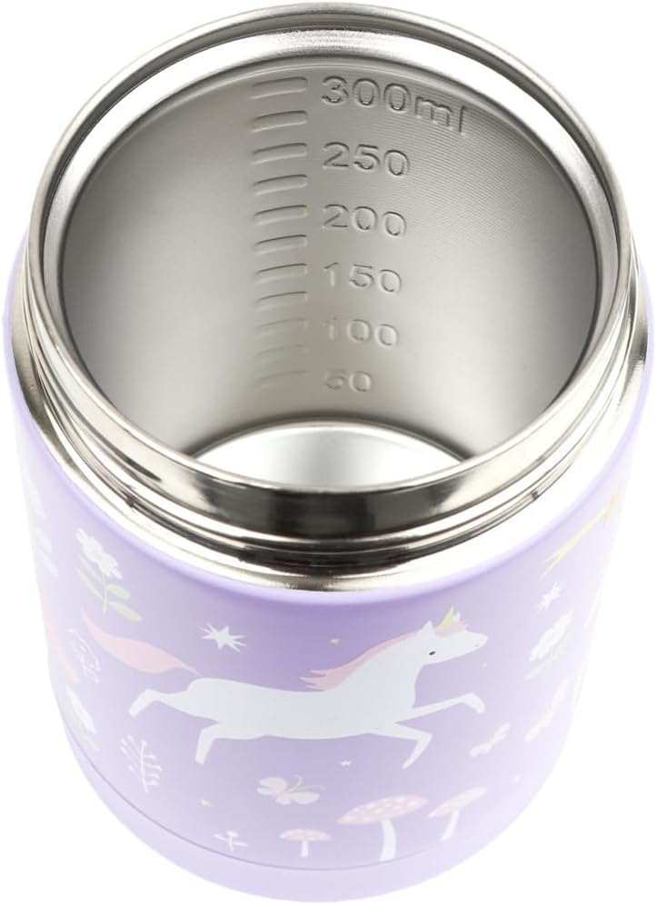 A Little Lovely Company - Insulated Stainless Steel Food Jar - Unicorn Dreams - 8 X 12 X 8 Cm