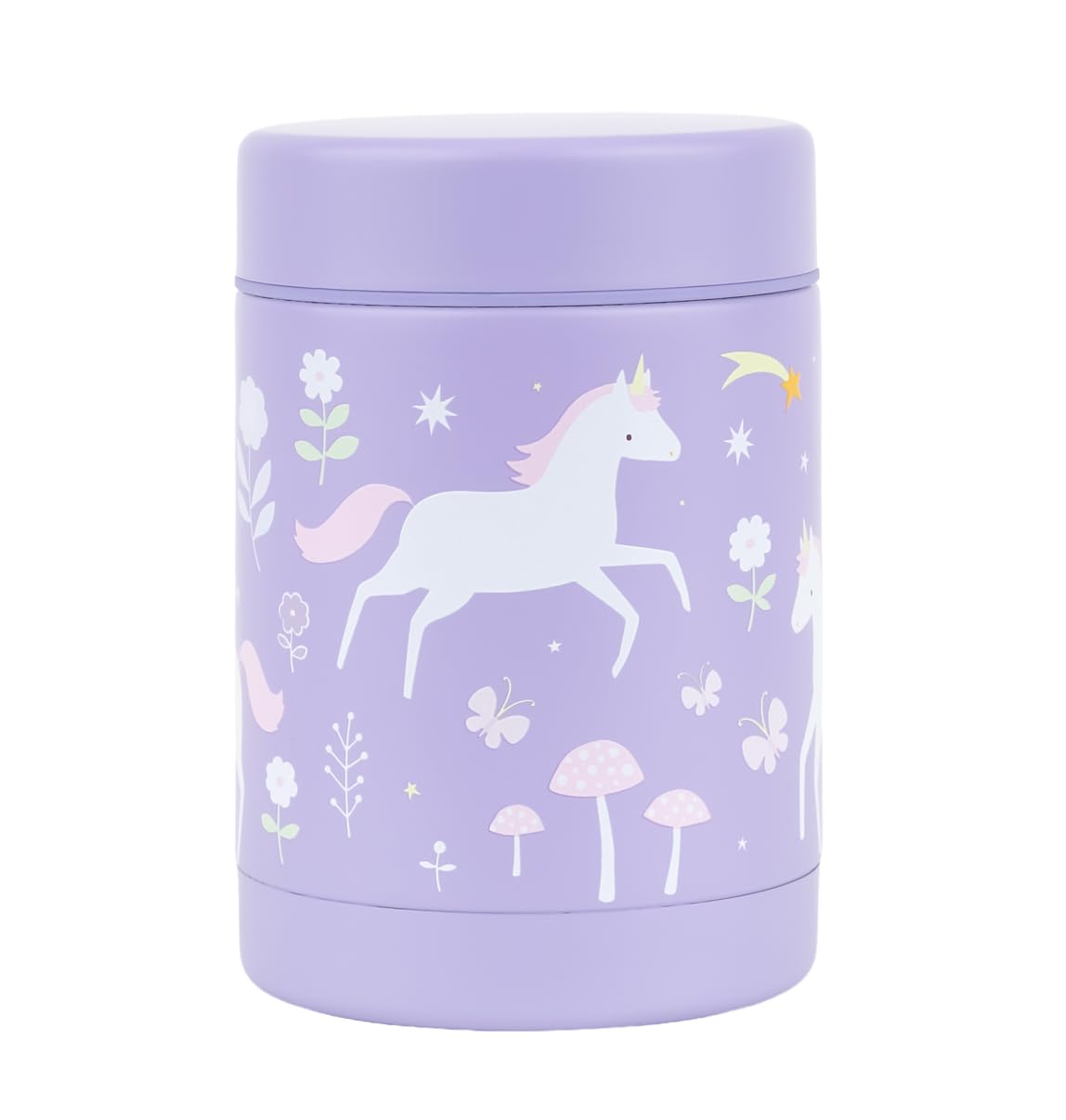 A Little Lovely Company - Insulated Stainless Steel Food Jar - Unicorn Dreams - 8 X 12 X 8 Cm