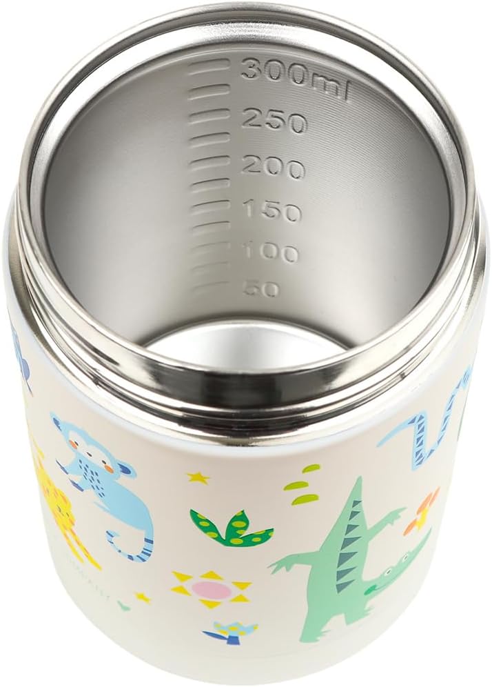 A Little Lovely Company - Insulated Food Jar - Stainless Steel Jungle - 8 X 12 X 8 Cm