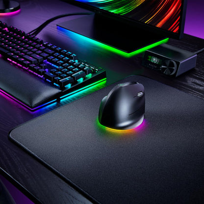 Razer Pro Click V2 Vertical - Ergonomic Vertical Wireless Mouse for Right-Handed Users - AI Support Prompt - 30K Optical Sensor - Windows & Mac (up to 6 Months Battery, Chroma RGB) Black
