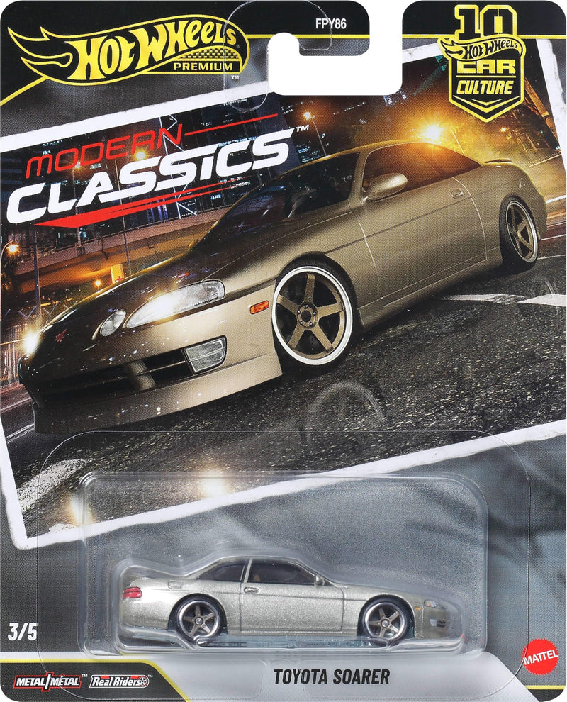 Hot Wheels Toyota Soarer Car Culture Vehicle, Premium 1:64 Scale Die-Cast Toy Car with Real Riders Tires & Metal/Metal Body & Chassis, JKF15