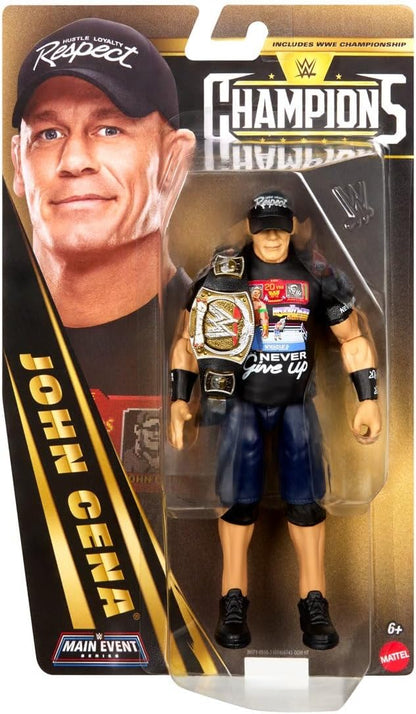 WWE John Cena Main Event Series Champions 2026 Action Figure with Title Belt, 6"