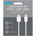 Zenso Lightening to USB C Cable, White, Durable, 1M Length, Smooth Cable for, Charge and Sync Compatible devices