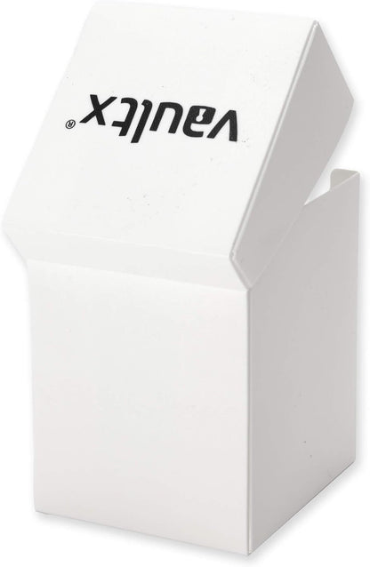 Vault X Large Standard Deck Box with 150 Black Sleeves, fits 100+ Sleeved Trading Cards (White)