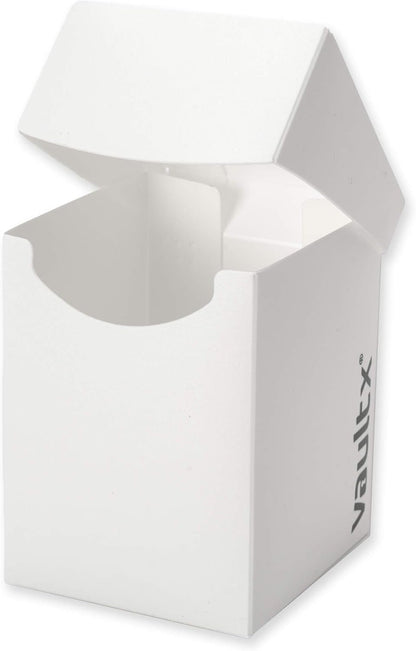 Vault X Large Standard Deck Box with 150 Black Sleeves, fits 100+ Sleeved Trading Cards (White)