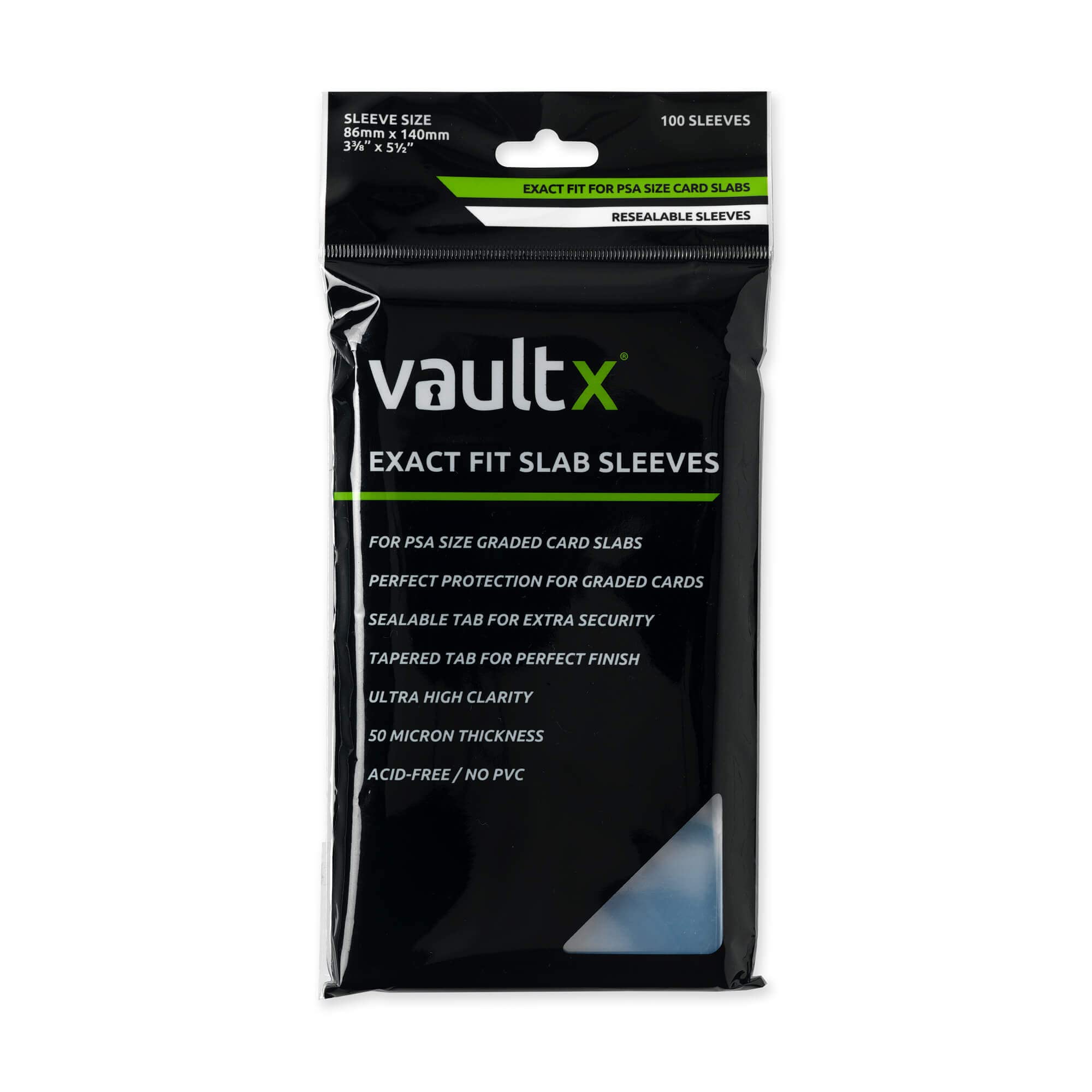 Vault X Exact Fit Slab Sleeves (100 Pack) for Graded Trading Cards for PSA, MGC, CGC, UGC, GG and Other Similar Sized Cases