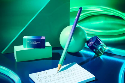 Faber-Castell Flow Buzzing Blue 118406 Writing Set with Pencils, Eraser and Sharpener