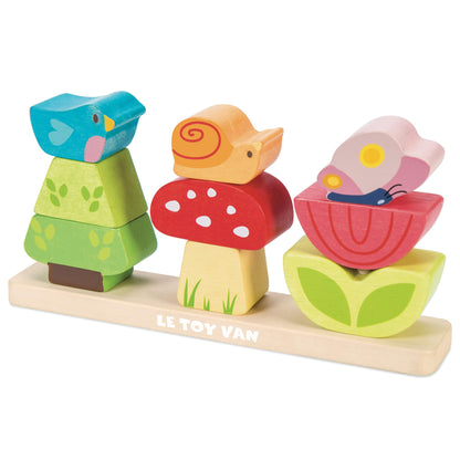 Le Toy Van – Pädagogische Petilou Bauklötze „Mein Stapelgarten“ aus Holz | Sensorisches Montessori-Lernspielzeug für Babys und Kleinkinder – Geeignet für Kinder ab 12 Monaten, PL009