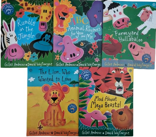 Rumble in The Jungle and Other Stories 5 books set by Giles Andreae & David Wojtowycz 9781860396601 9781841215631 9781408361719 9781408329368 9781408361726
