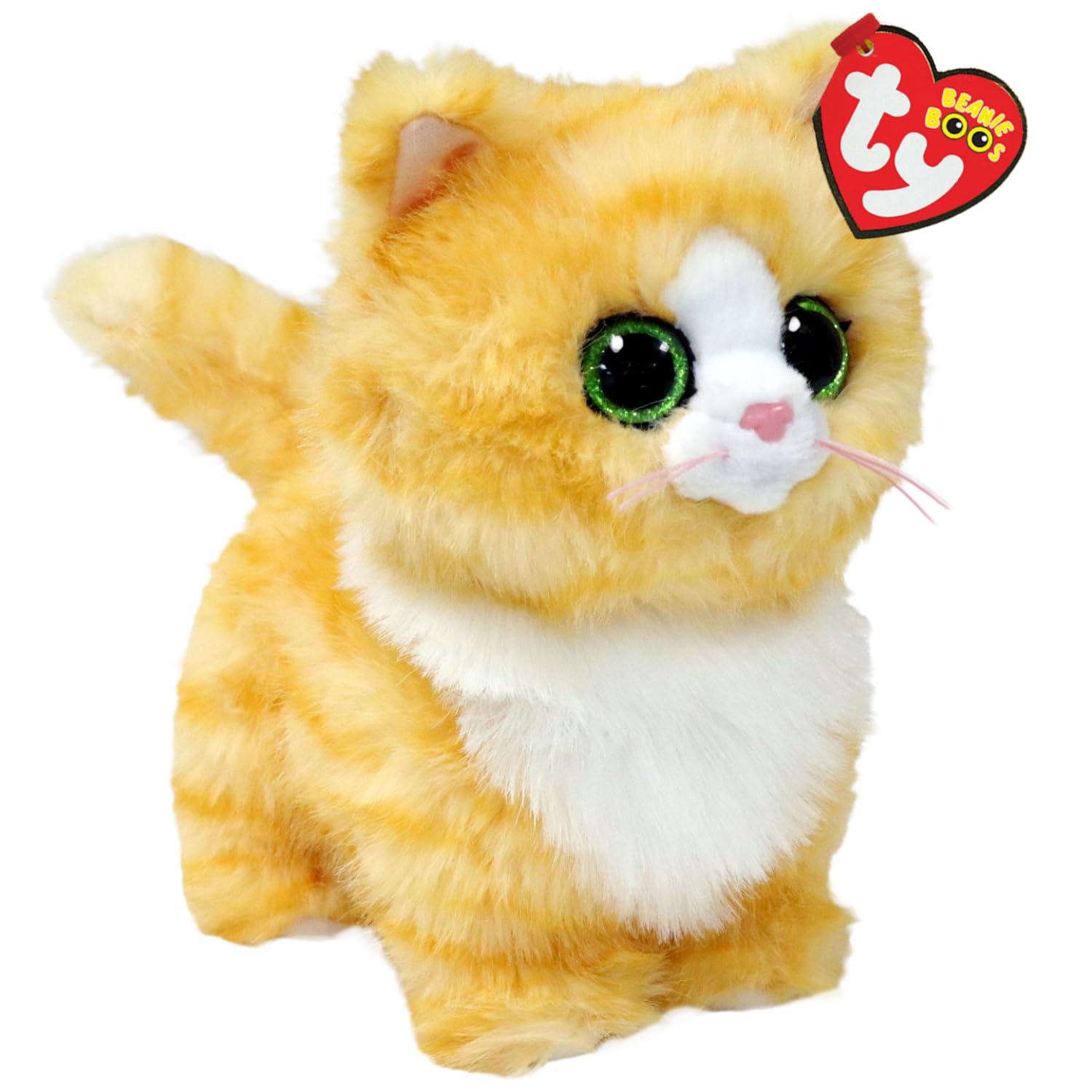 TY Melanie Tabby Cat Beanie Boo 14cm Soft Plush Toy for Kids – Collectible Cat Plushie Teddy – Cute Stuffed Animal Plush Toy for Girls and Boys