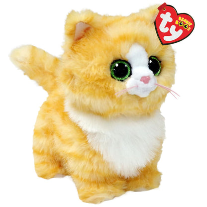 TY Melanie Tabby Cat Beanie Boo 14cm Soft Plush Toy for Kids – Collectible Cat Plushie Teddy – Cute Stuffed Animal Plush Toy for Girls and Boys