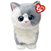 TY Furley Grey White Cat Beanie Boo 14cm Soft Plush Toy for Kids – Collectible Cat Plushie Teddy – Cute Stuffed Animal Plush Toy for Girls and Boys