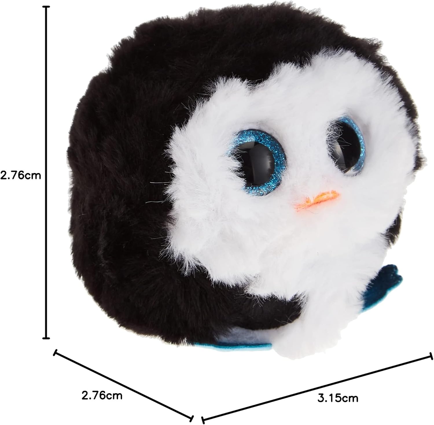Ty UK Ltd 2005126 Waddles Penguin Puffies Plush Animal, Multicolor, 7cm