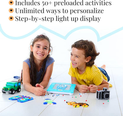 Flycatcher smART Pixelator 2.0 – LED Pattern Guide for Fuse Bead Crafts, 2D & 3D Designs, Free App-Connected STEAM Toy, Birthday Gift Ages 7+