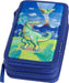 Faber-Castell - Triple Decker Empty Pencil Case with 3 Compartments with Lots of Storage Space and Wallet, for School and Everyday Use, Blue, 20x13x7 cm