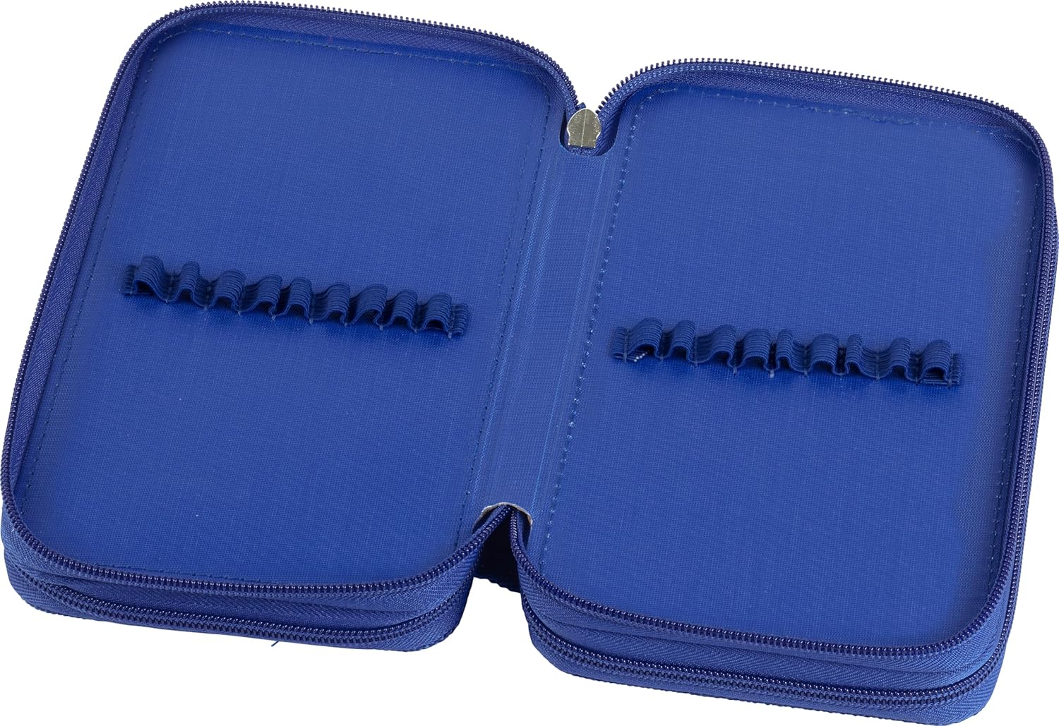 Faber-Castell - Triple Decker Empty Pencil Case with 3 Compartments with Lots of Storage Space and Wallet, for School and Everyday Use, Blue, 20x13x7 cm