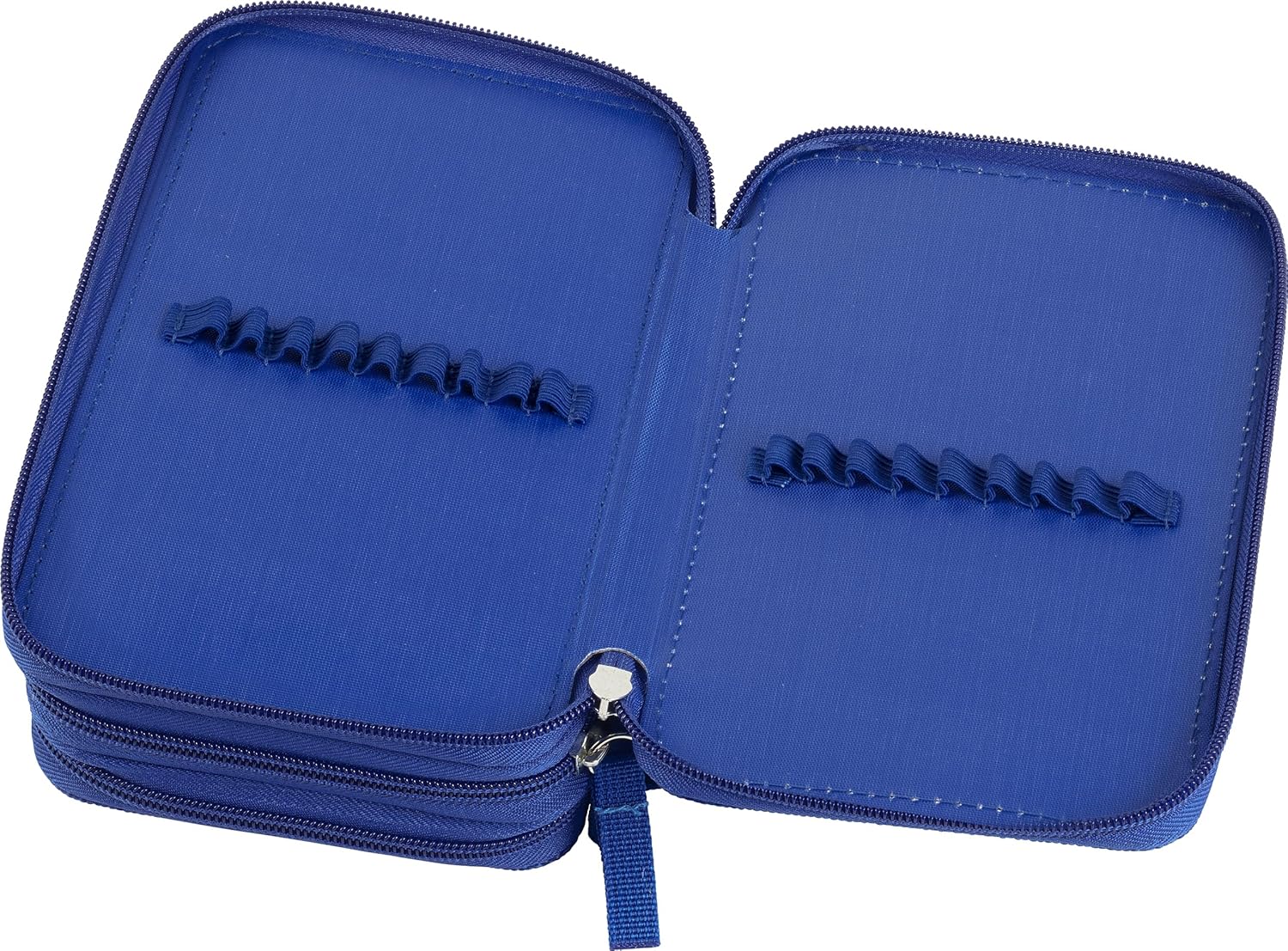 Faber-Castell - Triple Decker Empty Pencil Case with 3 Compartments with Lots of Storage Space and Wallet, for School and Everyday Use, Blue, 20x13x7 cm