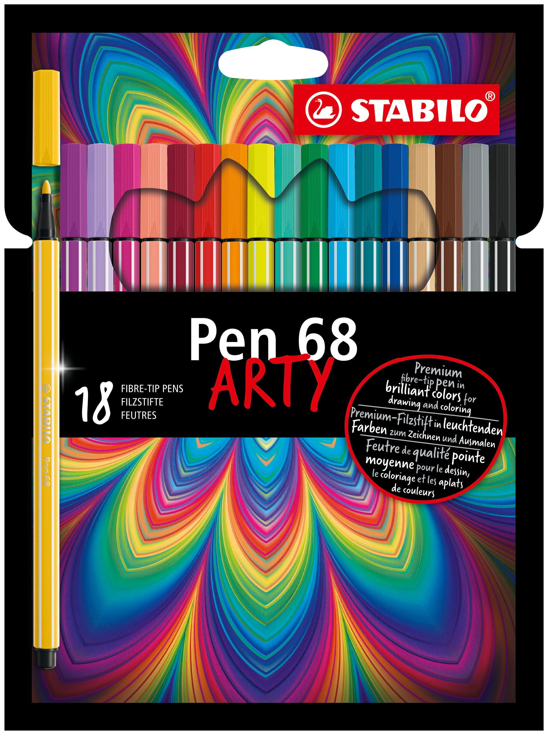 STABILO - Premium viltstift - Pen 68 - ARTY - Etui met 18 kleuren