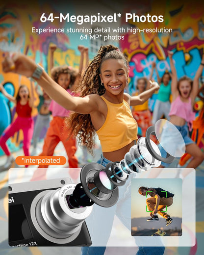 Rollei - Compactline 12X – 64 Mp Digital Camera With 4K