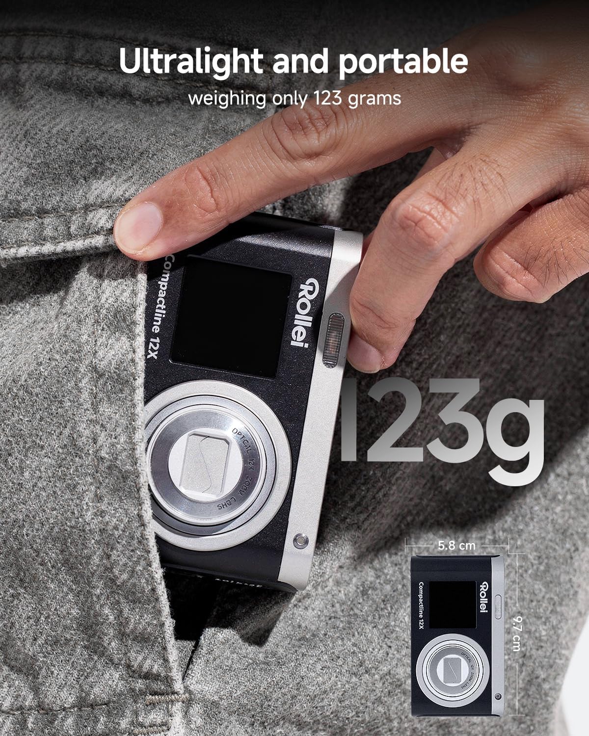 Rollei - Compactline 12X – 64 Mp Digital Camera With 4K