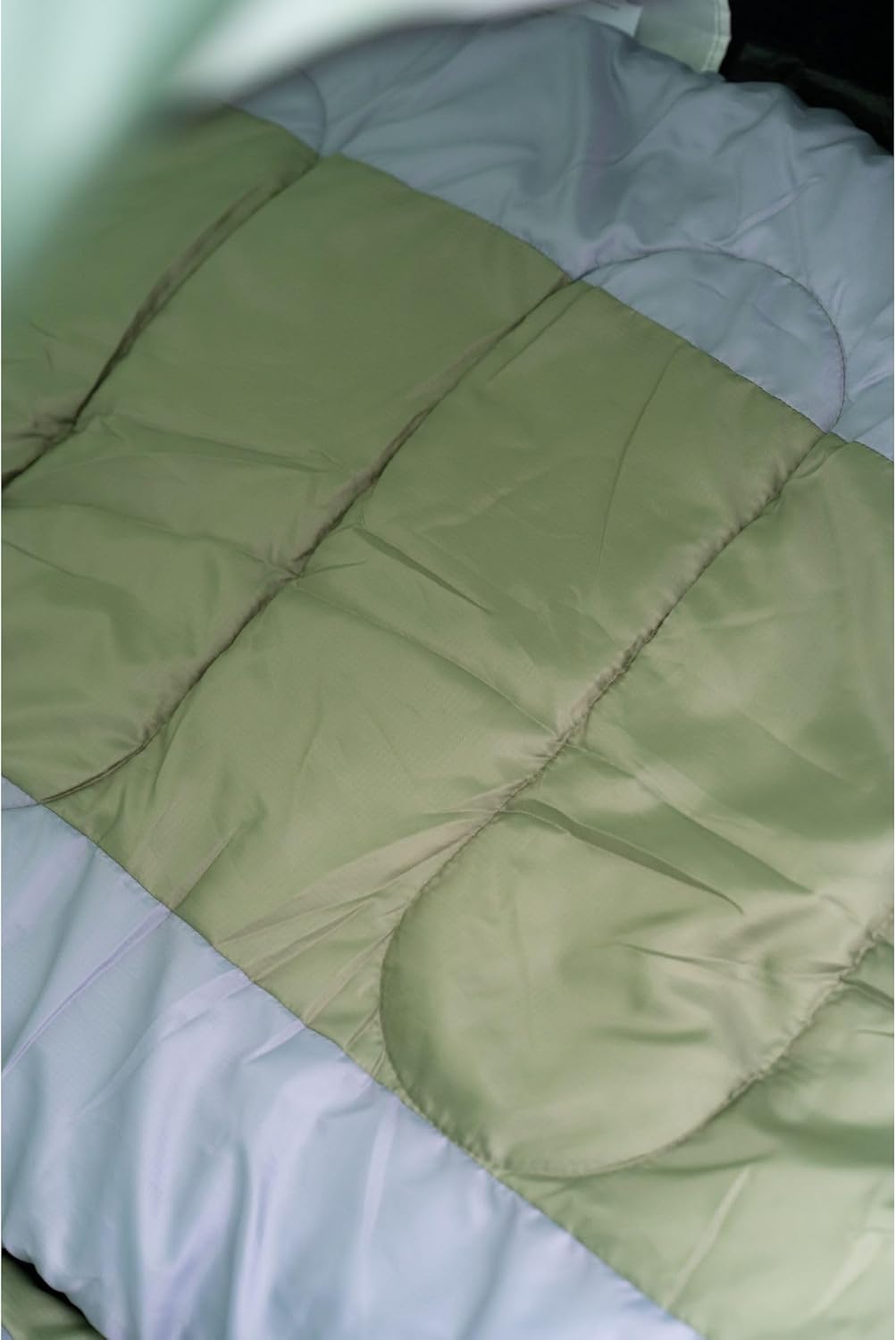 Ember Sleeping Bag, Green Lightweight Camping Sleep Sack with Hood, 210T Polyester Shell, Hollow Cotton Insulation, 5°C to 15°C Comfort